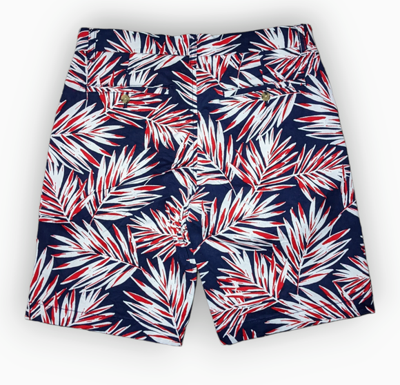 Tommy Hilfiger Men's Blue Red White Floral Chino Shorts W30" Hawaiian Palm VGC - Picture 2 of 4